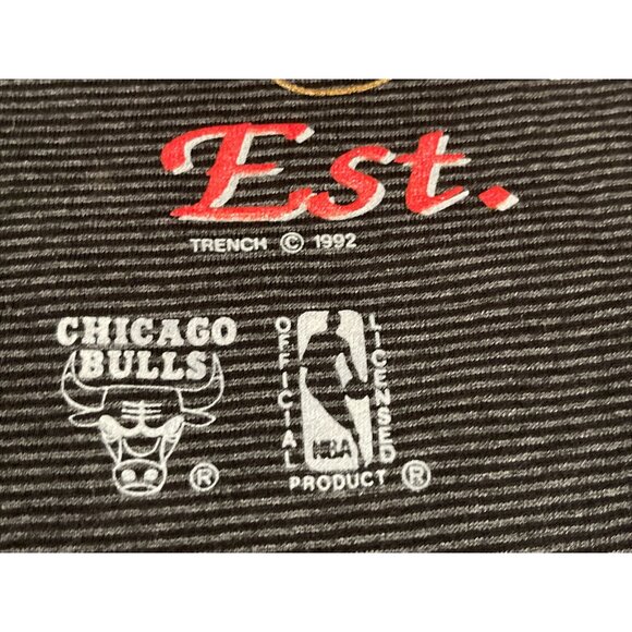 Vintage 1992 Chicago Bulls NBA Michael Jordan Single Stitch Striped T-Shirt 90s - Picture 5 of 7